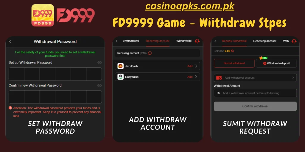 FD9999 Game - Withdraw Steps